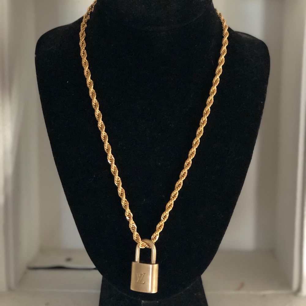 LV Brass Lock Necklace